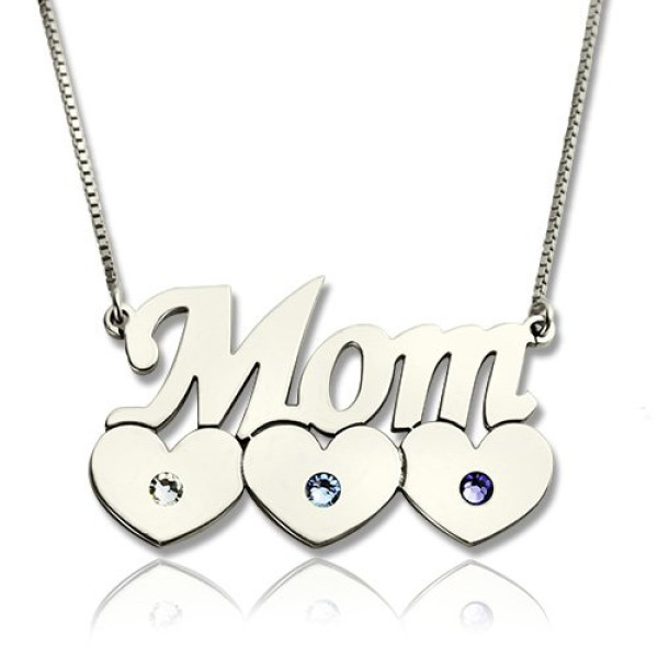 Personalised Silver Mother Necklace with Kids' Birthstones