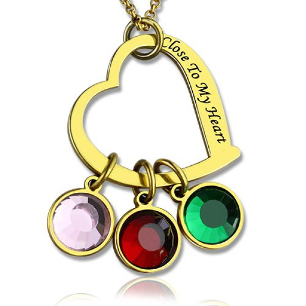 Personalised 18ct Gold Plated Close to My Heart Necklace