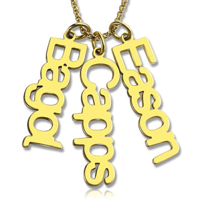 Customised Vertical Multiable Names Necklace 18ct Gold Plated - By The Name Necklace;