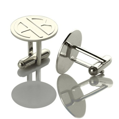 Cufflinks for Men Block Monogrammed Sterling Silver - By The Name Necklace;