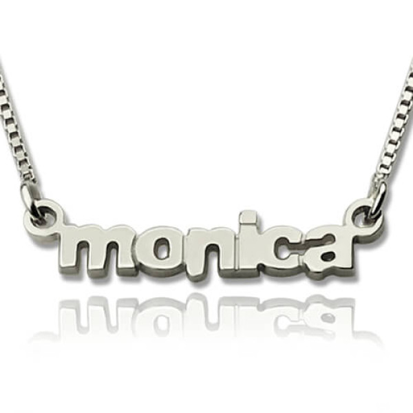 Personalised Tiny Name Pendant Necklace - 925 Sterling Silver