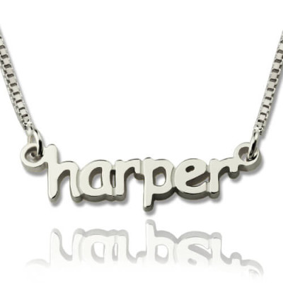 Sterling Silver Personalised Custom Name Necklace, Mini Pendant