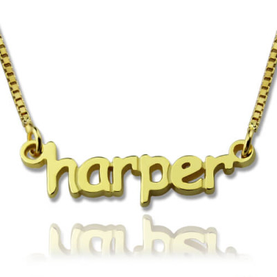 Personalised Mini Name Necklace 18ct Gold Plated - By The Name Necklace;