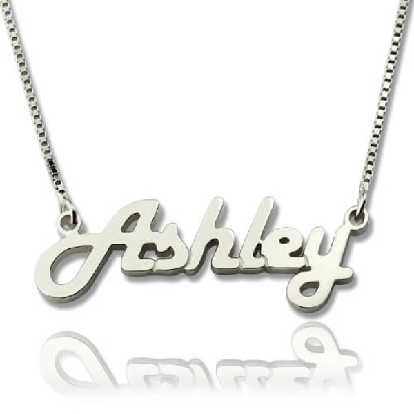 Personalised Sterling Silver Name Necklace - Retro Style