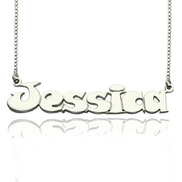 Personalised Kids Comic Name Sterling Silver Necklace