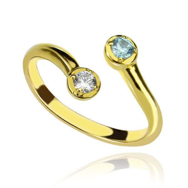 18ct Gold Plated Dual Birthstone Ring