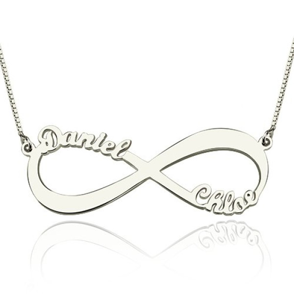 Custom Engraved Double Name Infinity Symbol Necklace