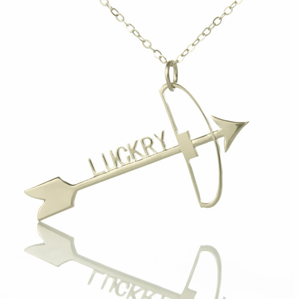 Personalised Silver Arrow Cross Name Pendant Necklace
