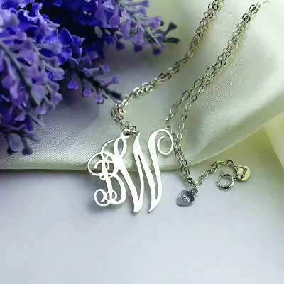 Custom Two-Letter Monogram Necklace in Sterling Silver
