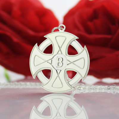 Personalised Silver Celtic Cross Necklace With Custom Engraving