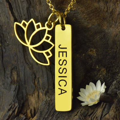 18ct Gold Plated Yoga Lotus Flower Necklace