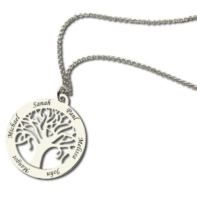 Personalised Tree of Life Jewellery - Engraved Names in Sterling Silver