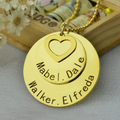 Personalised 18ct Gold Plated Disc Name Necklace - Perfect Jewellery Gift