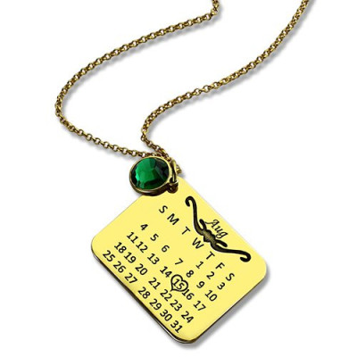 18ct Gold Plated Birthday Calendar Necklace - Perfect Birthday Gifts