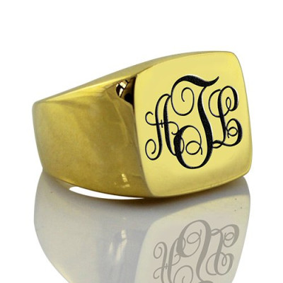 Personalised 18ct Gold Plated Monogrammed Initial Ring