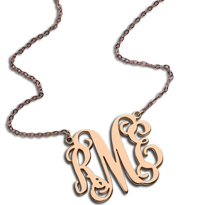 Custom Rose Gold Plated Monogram Initial Necklace, 18ct
