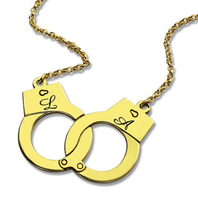 Personalised Handcuff Necklace 18ct Gold Plated Jewellery
