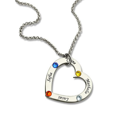 Handmade Personalised Name Necklace in Sterling Silver with Birthstone