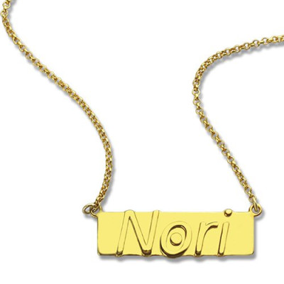 Personalised Bar Pendant Necklace 18 Carat Gold Plated