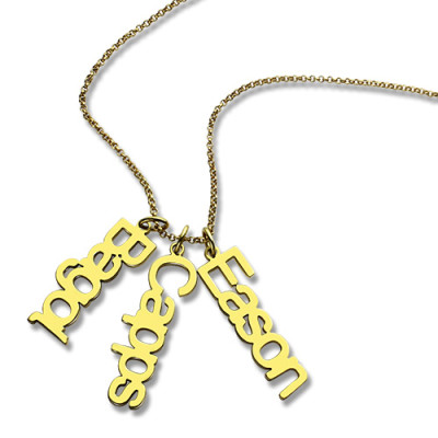 18ct Gold Plated Vertical Multiple-Name Custom Necklace