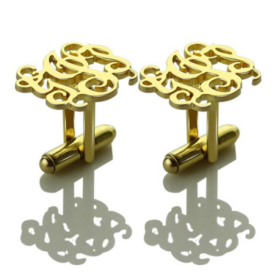 Personalised Cut Out Initials Cufflinks 18ct Gold Plated