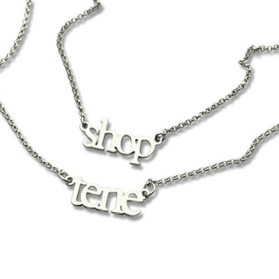 Personalised Sterling Silver Two Names Necklace