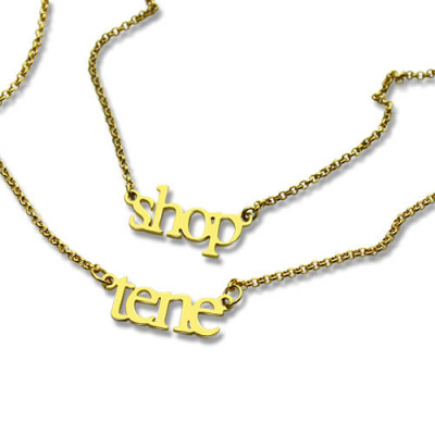 Personalised Gold Plated Two Name Necklace - Mini Double Layer Disc