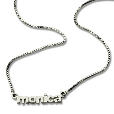 Personalised Tiny Name Pendant Necklace - 925 Sterling Silver