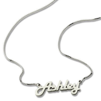 Personalised Sterling Silver Name Necklace - Retro Style