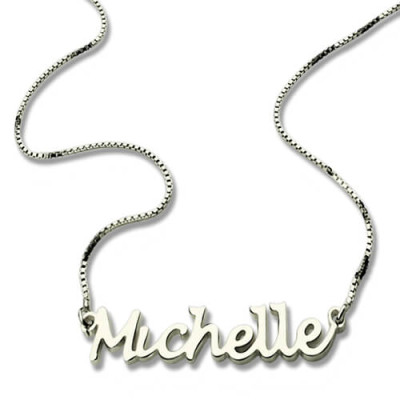 Personalised Handwriting Name Pendant Necklace in Sterling Silver