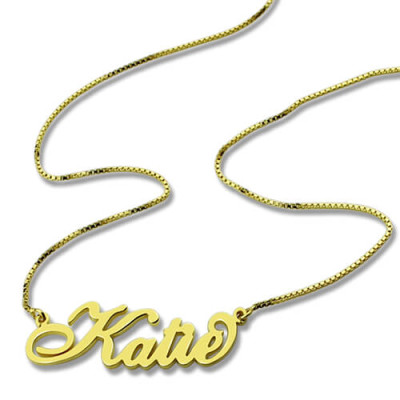 Personalised 18ct Gold Plated Nameplate Necklace - Carrie