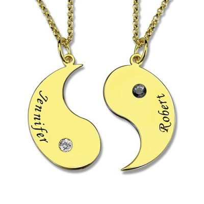18ct Gold Plated Yin Yang Necklace Set for Couples or Friends