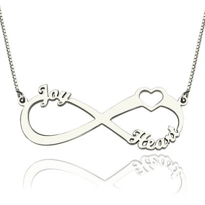 Personalised Sterling Silver Infinity Necklace with 3 Names