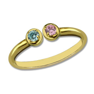 18ct Gold Plated Dual Birthstone Ring