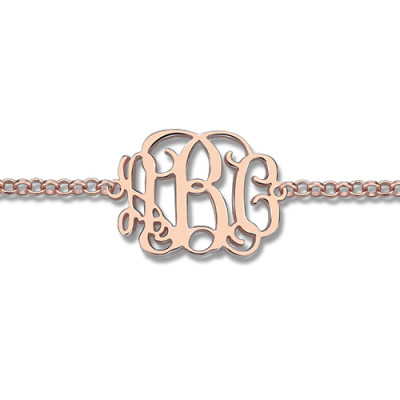 Personalised Rose Gold Plated Silver Monogram Bracelet