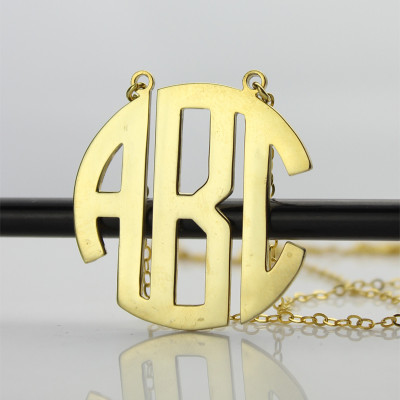 AOL Special - Solid 18ct Gold Plated Old English Style Single Initial Name  Necklace