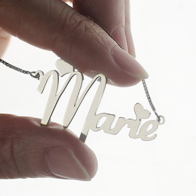 Custom Engraved Name Necklace in Sterling Silver