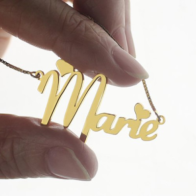 Personalised Nameplate Necklace for Girls - 18ct Gold Plated