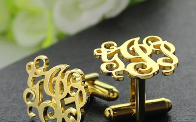 Your Story, Engraved: Personalised Initials Cufflinks Gold