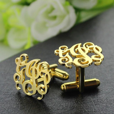 Personalised Cut Out Initials Cufflinks 18ct Gold Plated