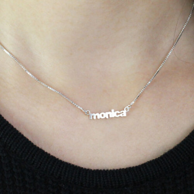 Personalised Tiny Name Pendant Necklace - 925 Sterling Silver