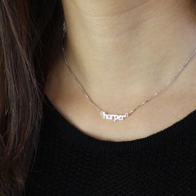 Sterling Silver Personalised Custom Name Necklace, Mini Pendant