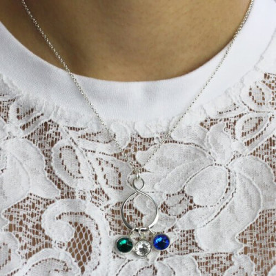 Customisable Birthstone Infinity Pendant Necklace