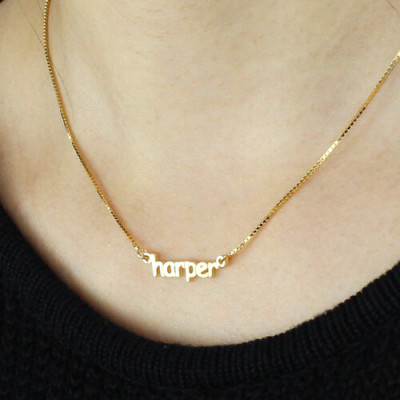 Customisable Mini Name Necklace 18K Gold Plated