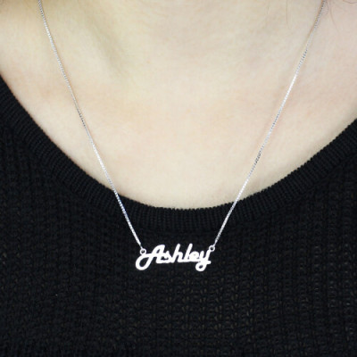 Personalised Sterling Silver Name Necklace - Retro Style