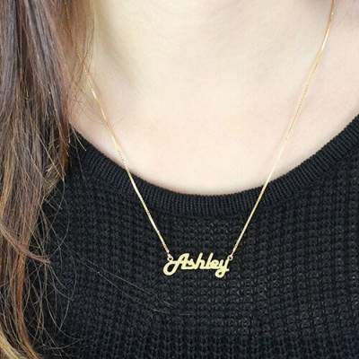 18ct Gold Plated Name Necklace - Retro & Stylish