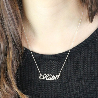 Customised Sterling Silver Nameplate Necklace - Carrie