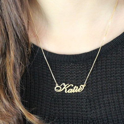 Personalised 18ct Gold Plated Nameplate Necklace - Carrie
