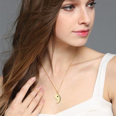 18ct Gold Plated Yin Yang Necklace Set for Couples or Friends