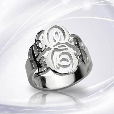 Custom Monogram Silver Ring - Personalised Sterling Silver Jewellery